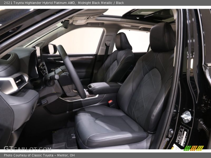 Midnight Black Metallic / Black 2021 Toyota Highlander Hybrid Platinum AWD