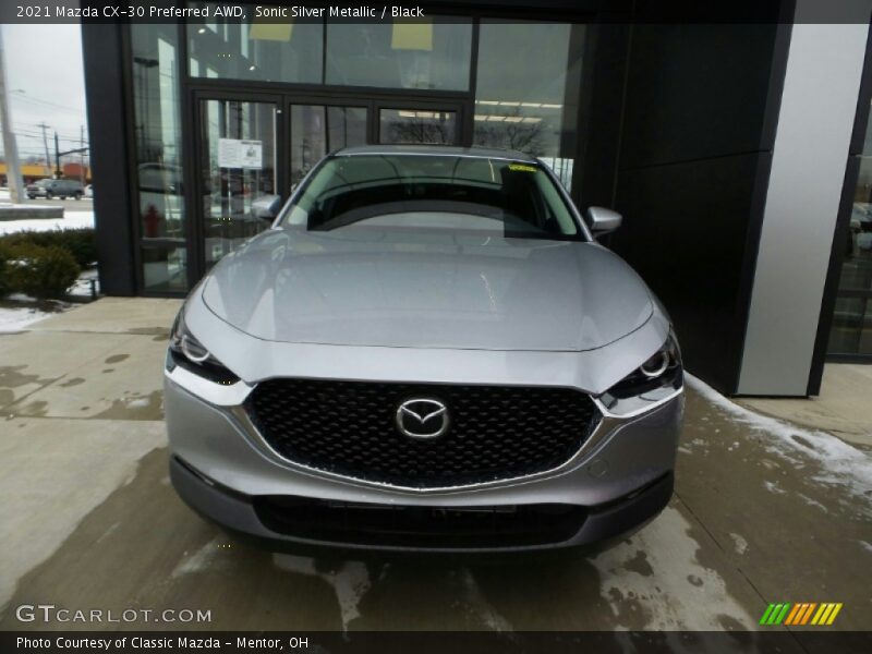 Sonic Silver Metallic / Black 2021 Mazda CX-30 Preferred AWD