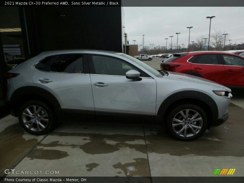Sonic Silver Metallic / Black 2021 Mazda CX-30 Preferred AWD