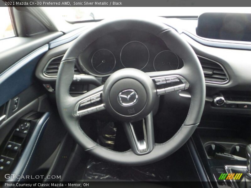 Sonic Silver Metallic / Black 2021 Mazda CX-30 Preferred AWD