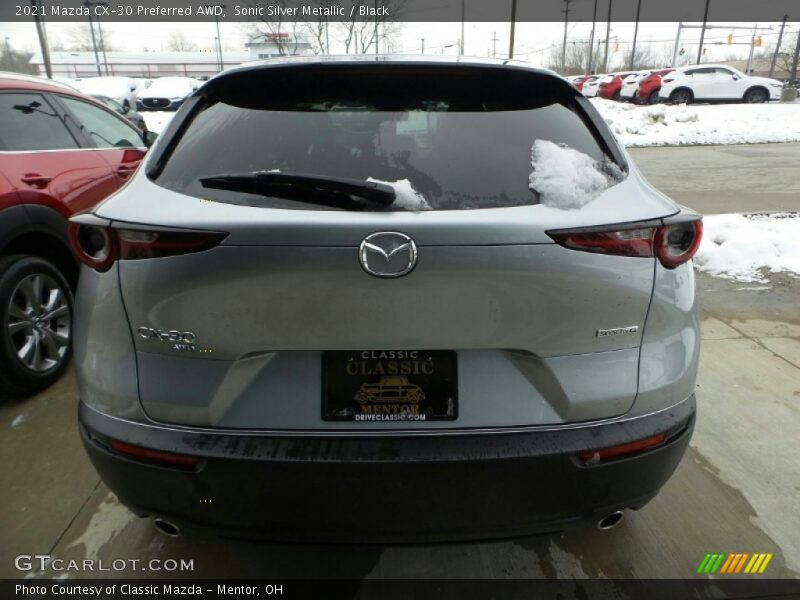 Sonic Silver Metallic / Black 2021 Mazda CX-30 Preferred AWD