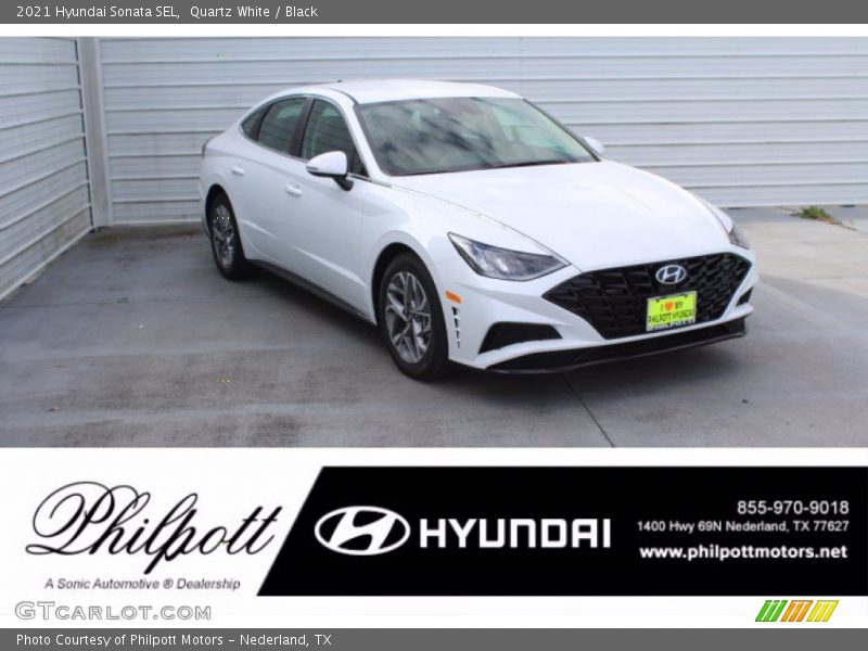 Quartz White / Black 2021 Hyundai Sonata SEL