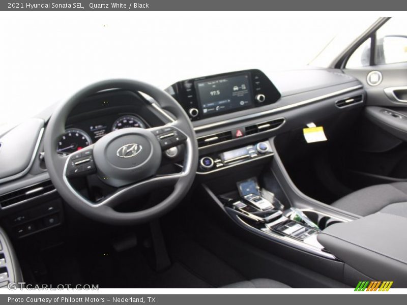 Quartz White / Black 2021 Hyundai Sonata SEL