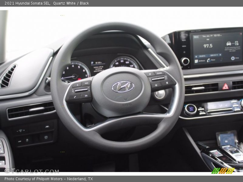 Quartz White / Black 2021 Hyundai Sonata SEL