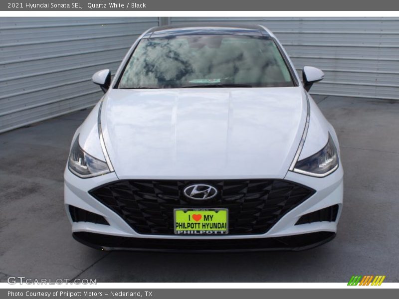 Quartz White / Black 2021 Hyundai Sonata SEL