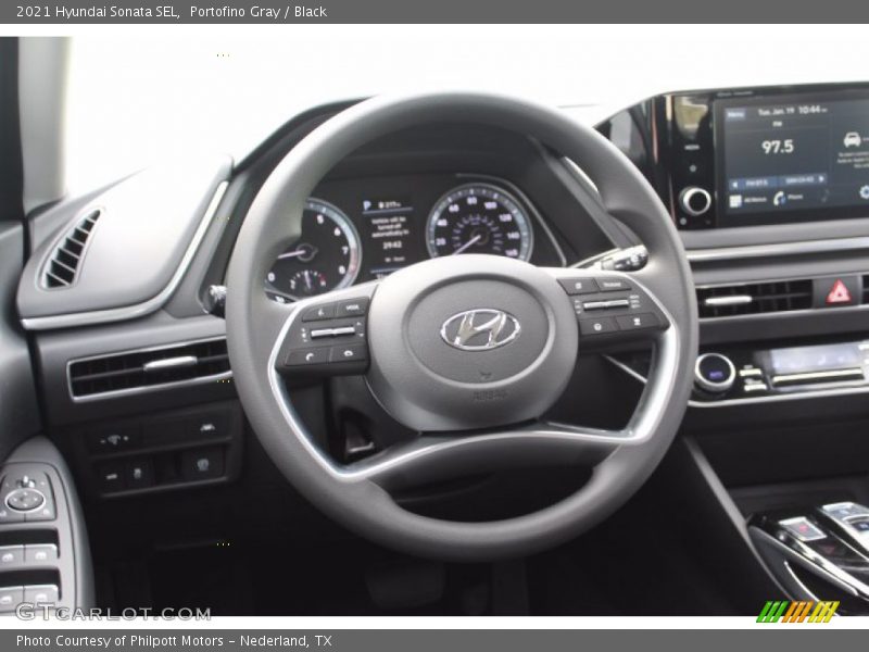 Portofino Gray / Black 2021 Hyundai Sonata SEL