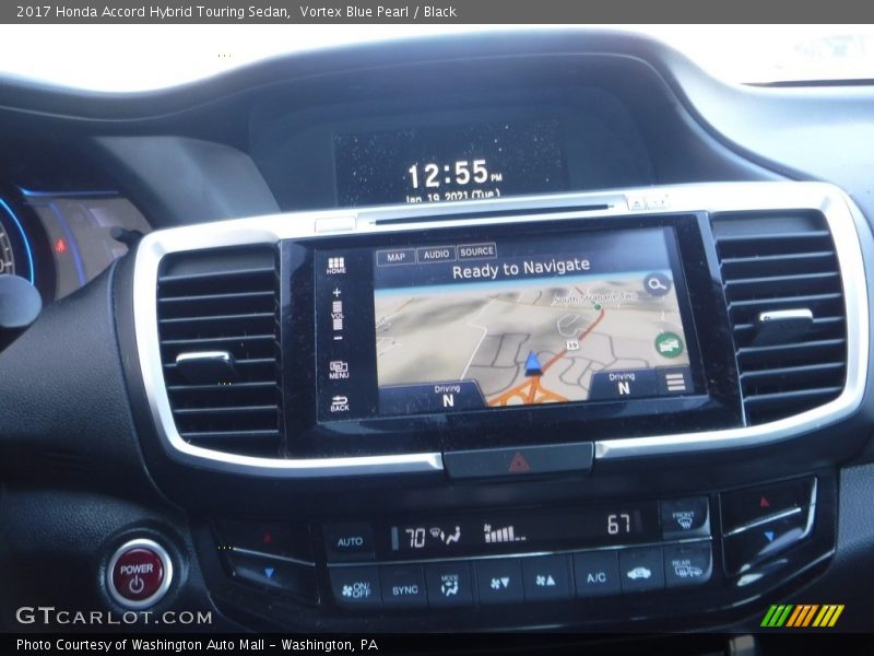 Vortex Blue Pearl / Black 2017 Honda Accord Hybrid Touring Sedan