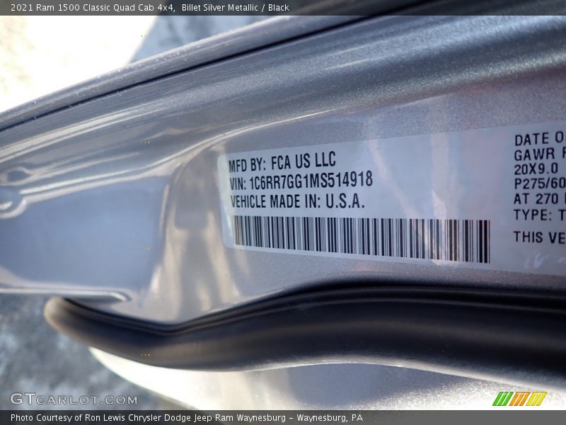 Billet Silver Metallic / Black 2021 Ram 1500 Classic Quad Cab 4x4