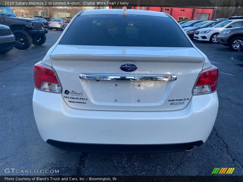 Crystal White Pearl / Ivory 2016 Subaru Impreza 2.0i Limited 4-door