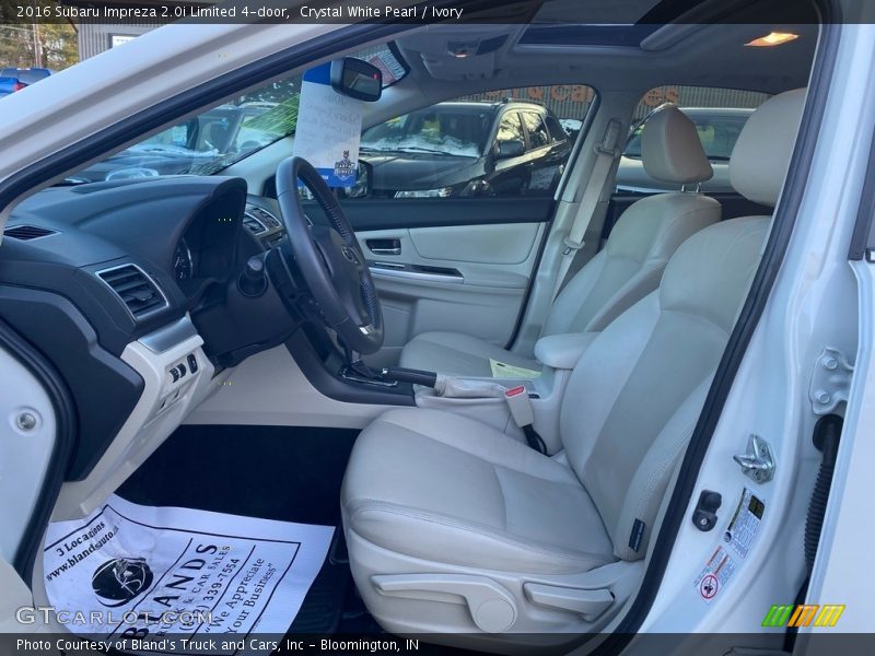 Crystal White Pearl / Ivory 2016 Subaru Impreza 2.0i Limited 4-door