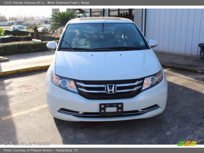 White Diamond Pearl / Beige 2015 Honda Odyssey EX-L