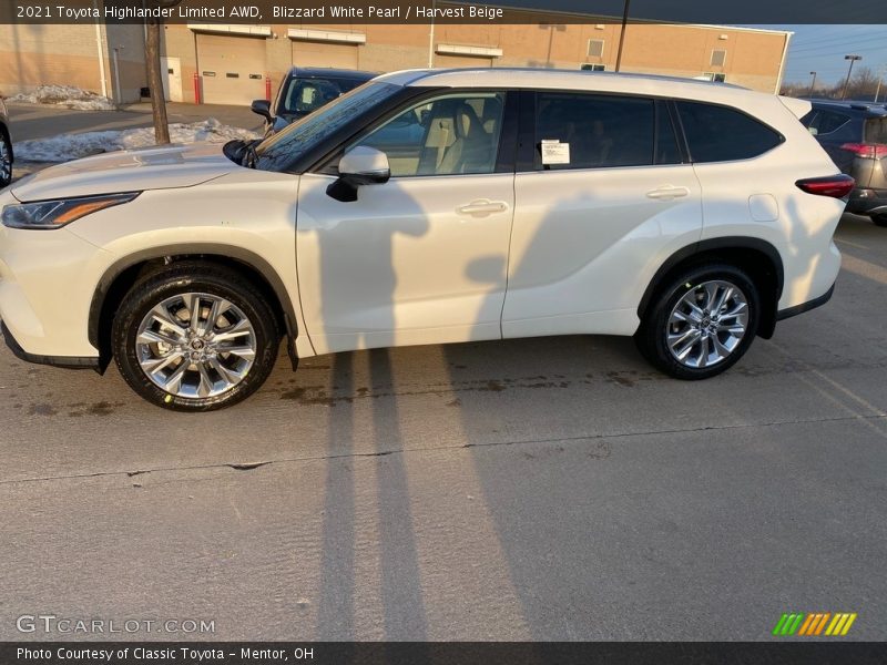 Blizzard White Pearl / Harvest Beige 2021 Toyota Highlander Limited AWD