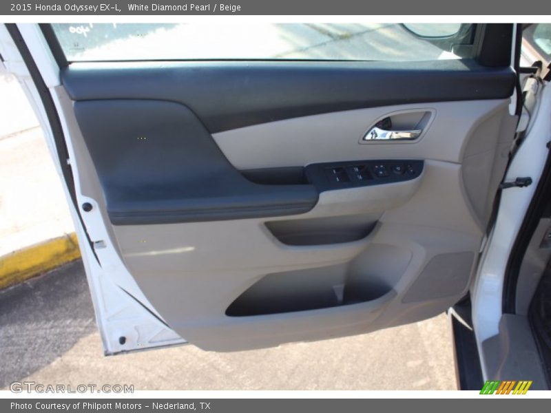 White Diamond Pearl / Beige 2015 Honda Odyssey EX-L