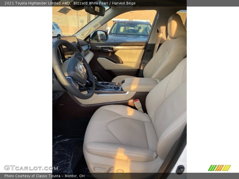 Blizzard White Pearl / Harvest Beige 2021 Toyota Highlander Limited AWD