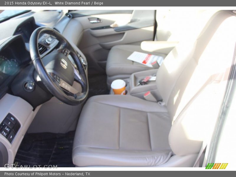 White Diamond Pearl / Beige 2015 Honda Odyssey EX-L