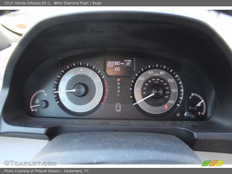 White Diamond Pearl / Beige 2015 Honda Odyssey EX-L