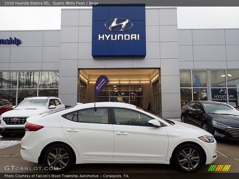 Quartz White Pearl / Beige 2018 Hyundai Elantra SEL