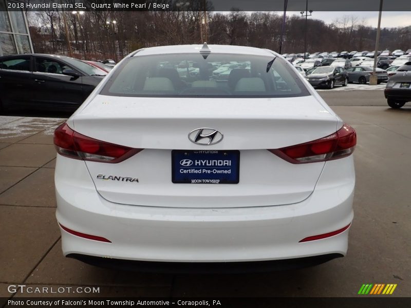 Quartz White Pearl / Beige 2018 Hyundai Elantra SEL