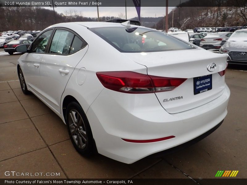 Quartz White Pearl / Beige 2018 Hyundai Elantra SEL