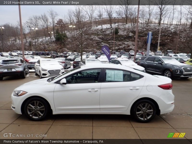 Quartz White Pearl / Beige 2018 Hyundai Elantra SEL