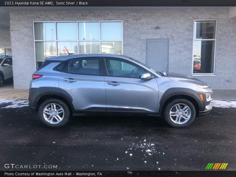 Sonic Silver / Black 2021 Hyundai Kona SE AWD