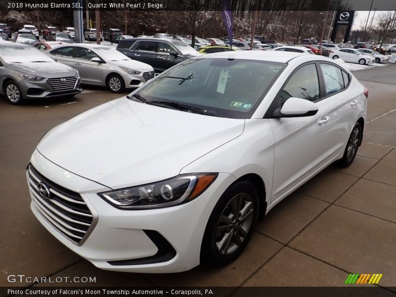 Quartz White Pearl / Beige 2018 Hyundai Elantra SEL