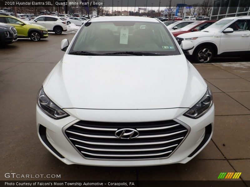 Quartz White Pearl / Beige 2018 Hyundai Elantra SEL