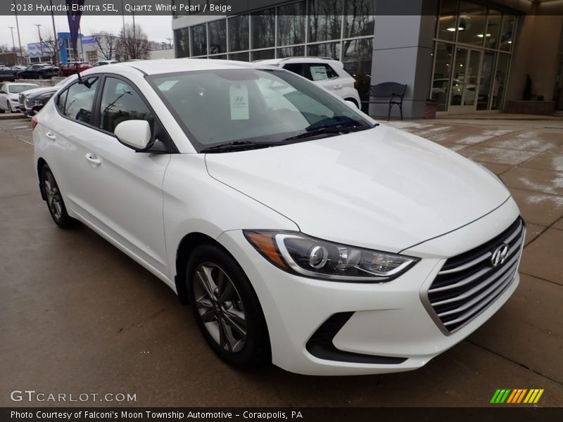 Quartz White Pearl / Beige 2018 Hyundai Elantra SEL