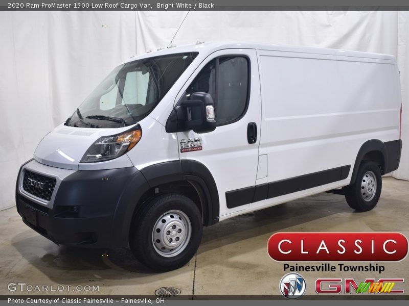 Bright White / Black 2020 Ram ProMaster 1500 Low Roof Cargo Van