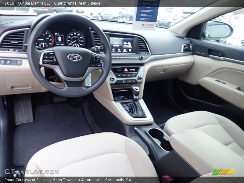 Quartz White Pearl / Beige 2018 Hyundai Elantra SEL