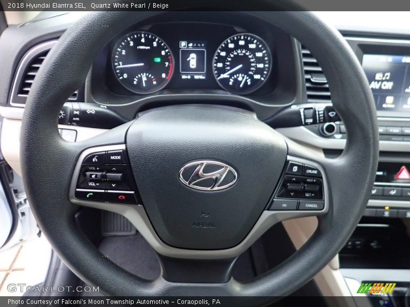 Quartz White Pearl / Beige 2018 Hyundai Elantra SEL