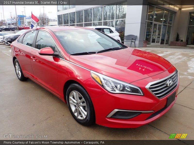 Scarlet Red / Gray 2017 Hyundai Sonata SE