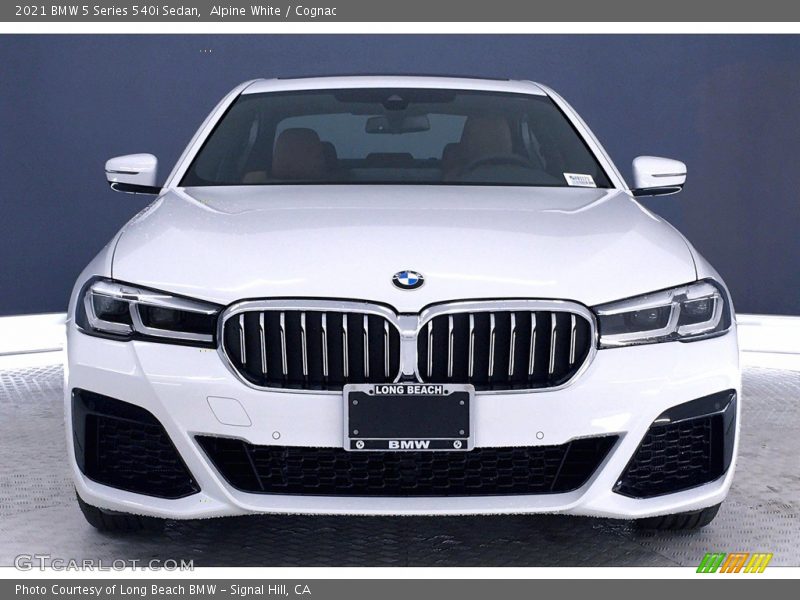 Alpine White / Cognac 2021 BMW 5 Series 540i Sedan
