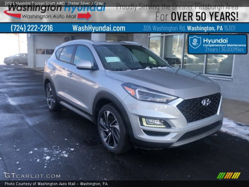 Stellar Silver / Gray 2021 Hyundai Tucson Sport AWD