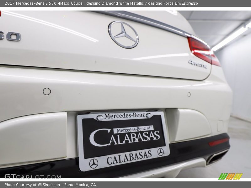 designo Diamond White Metallic / designo Porcelain/Espresso 2017 Mercedes-Benz S 550 4Matic Coupe