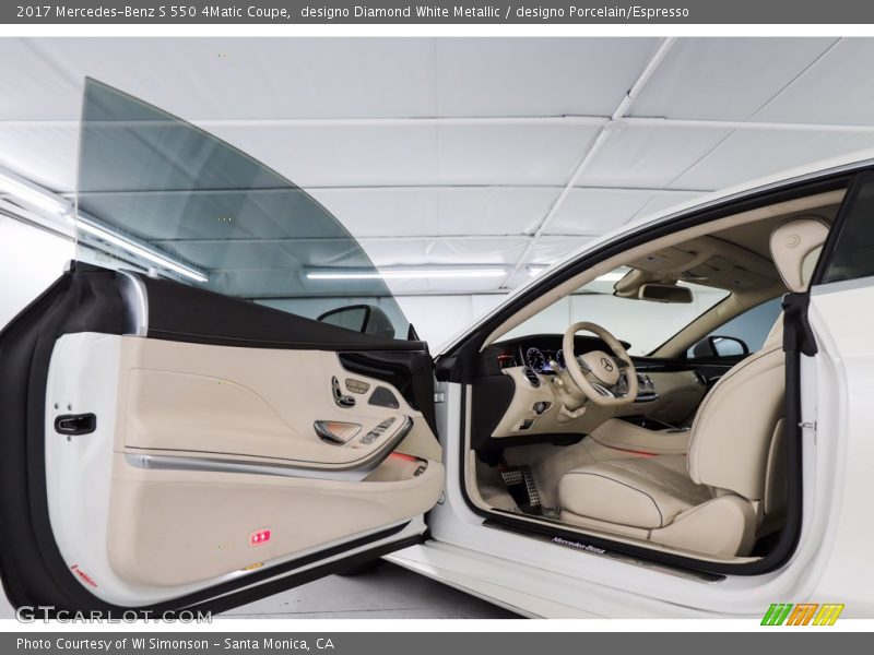 designo Diamond White Metallic / designo Porcelain/Espresso 2017 Mercedes-Benz S 550 4Matic Coupe