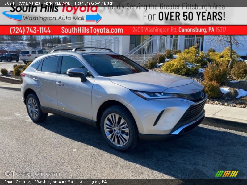 Titanium Glow / Black 2021 Toyota Venza Hybrid XLE AWD