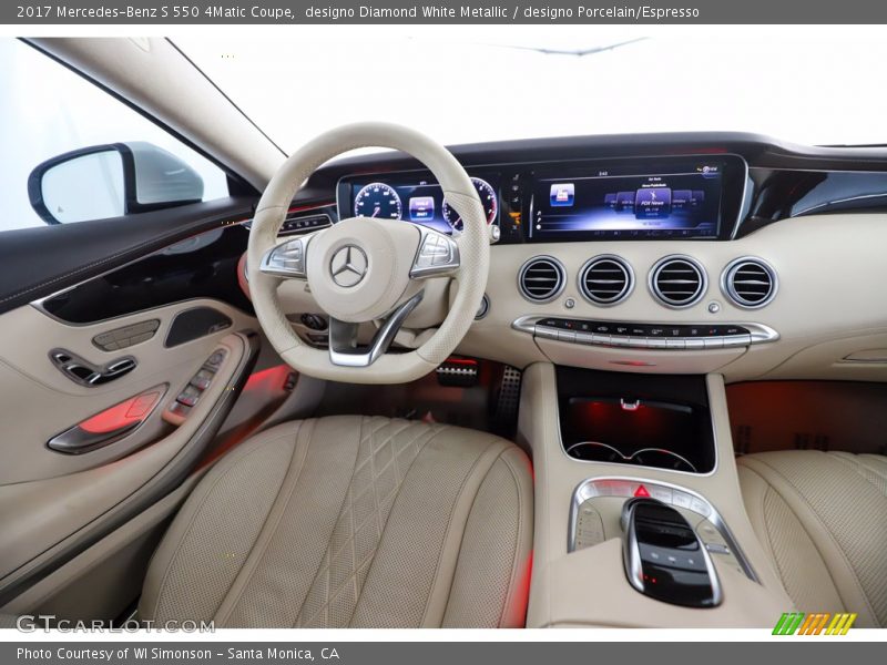 designo Diamond White Metallic / designo Porcelain/Espresso 2017 Mercedes-Benz S 550 4Matic Coupe
