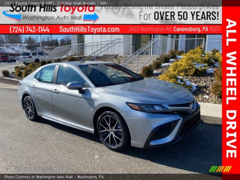 Celestial Silver Metallic / Ash 2021 Toyota Camry SE AWD