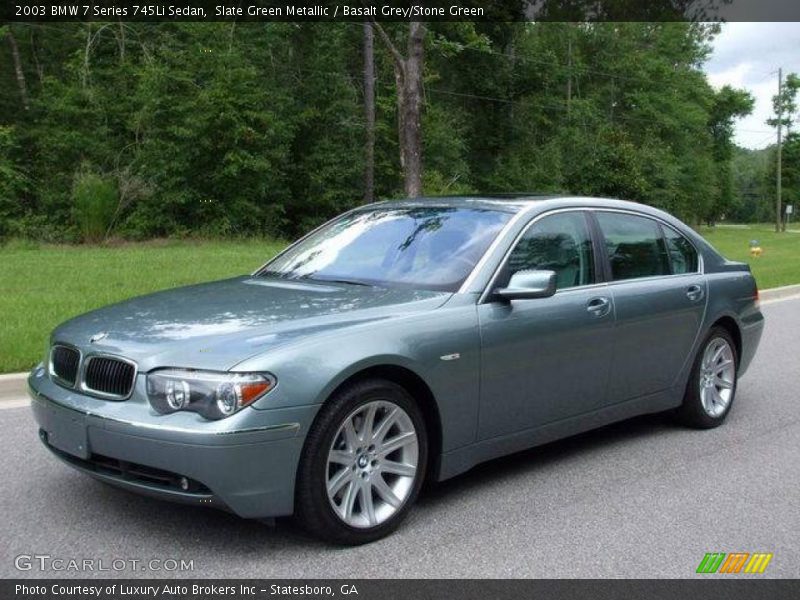Slate Green Metallic / Basalt Grey/Stone Green 2003 BMW 7 Series 745Li Sedan