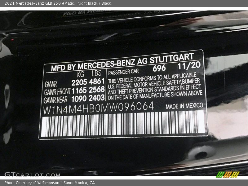 Night Black / Black 2021 Mercedes-Benz GLB 250 4Matic