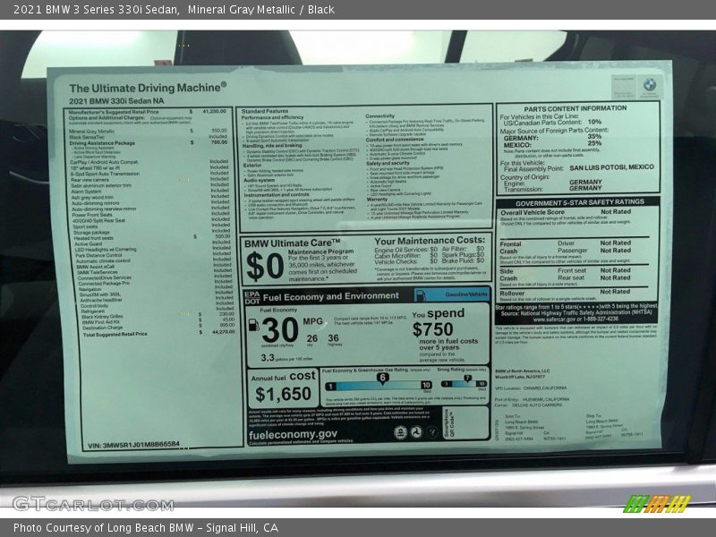 Mineral Gray Metallic / Black 2021 BMW 3 Series 330i Sedan