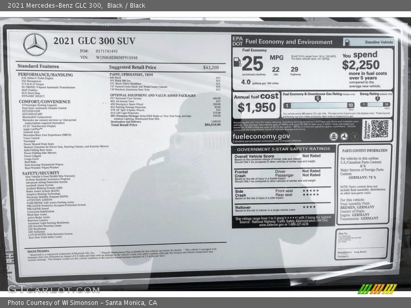 Black / Black 2021 Mercedes-Benz GLC 300