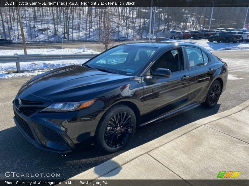 Midnight Black Metallic / Black 2021 Toyota Camry SE Nightshade AWD