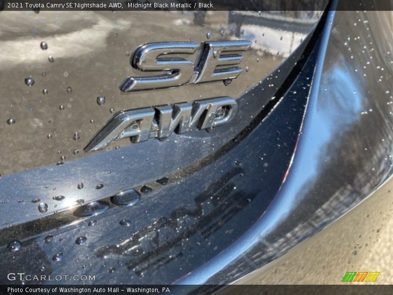 Midnight Black Metallic / Black 2021 Toyota Camry SE Nightshade AWD