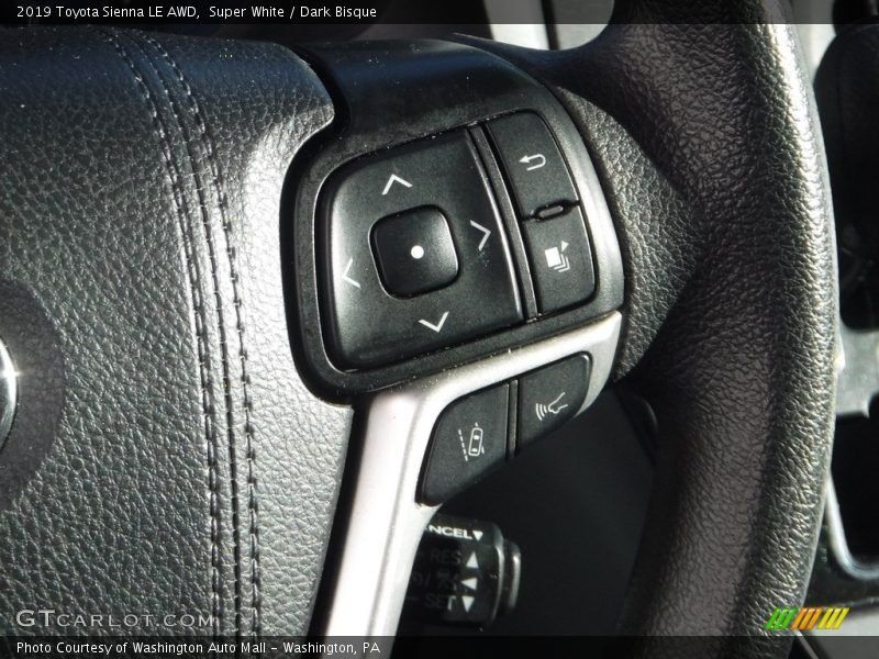 Super White / Dark Bisque 2019 Toyota Sienna LE AWD