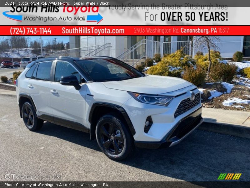 Super White / Black 2021 Toyota RAV4 XSE AWD Hybrid