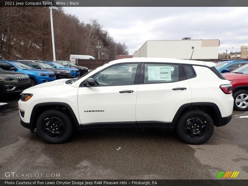 White / Black 2021 Jeep Compass Sport