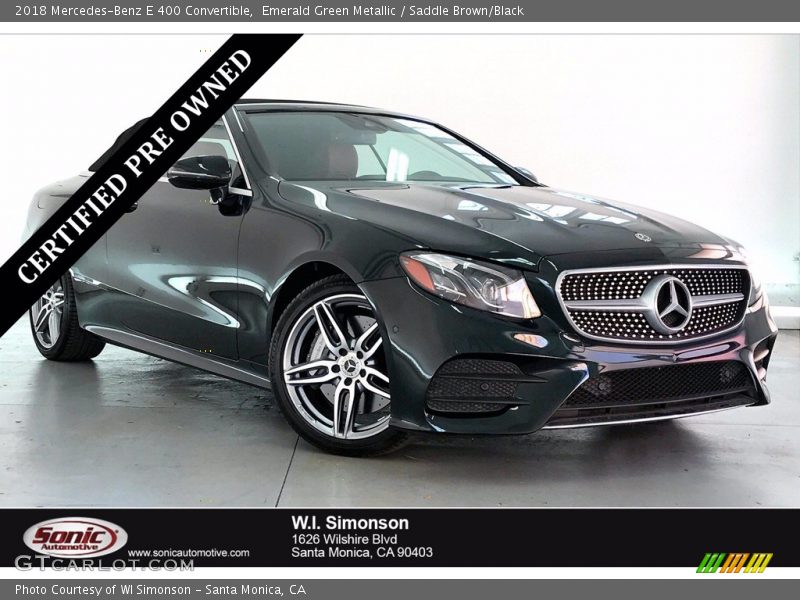 Emerald Green Metallic / Saddle Brown/Black 2018 Mercedes-Benz E 400 Convertible