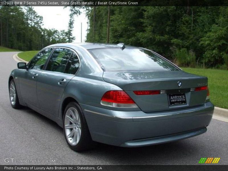 Slate Green Metallic / Basalt Grey/Stone Green 2003 BMW 7 Series 745Li Sedan